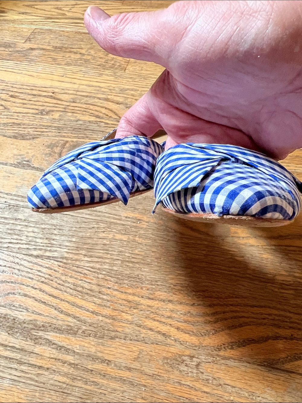Womens Blue Gingham Knot Front Flats Talbots 9 1/2 - Picture 3 of 9